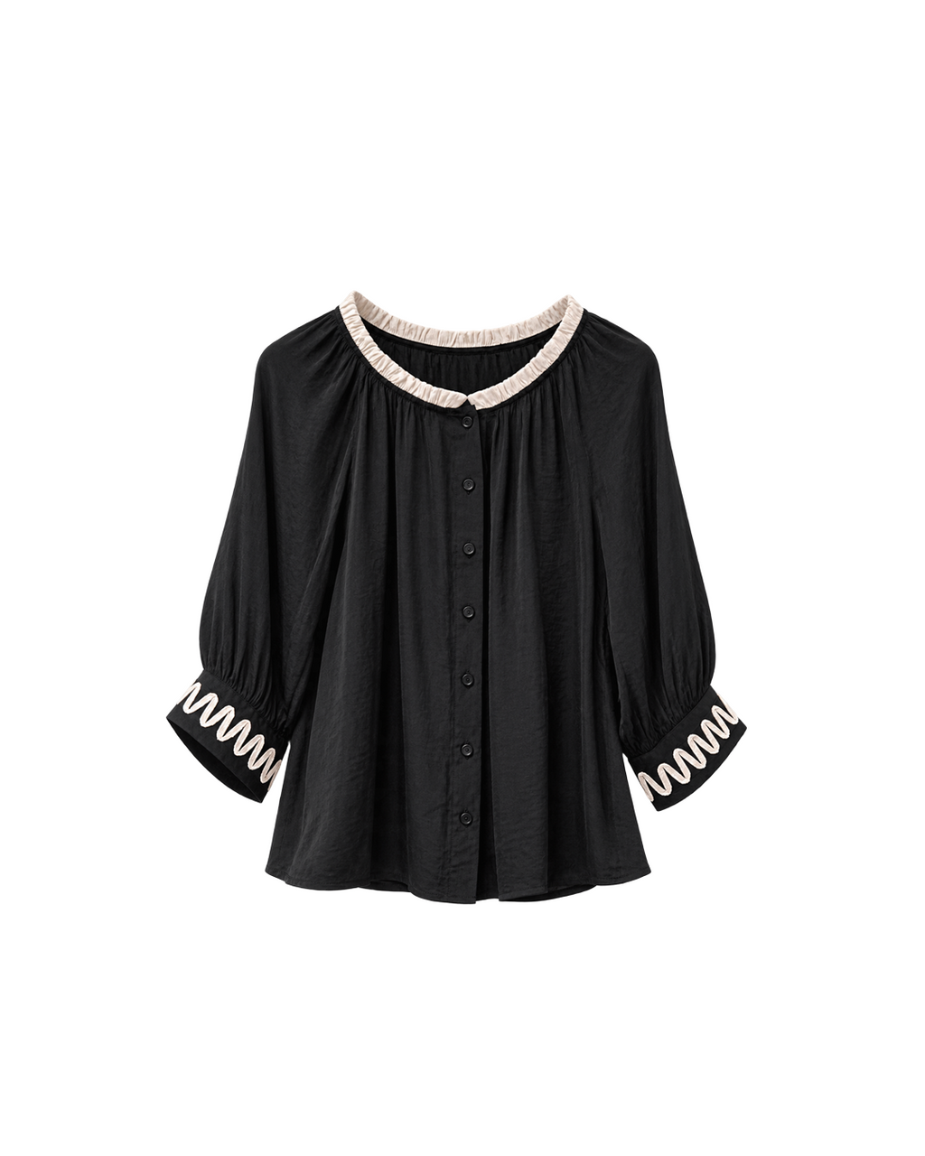 BLUSA SATINADA CON BIES