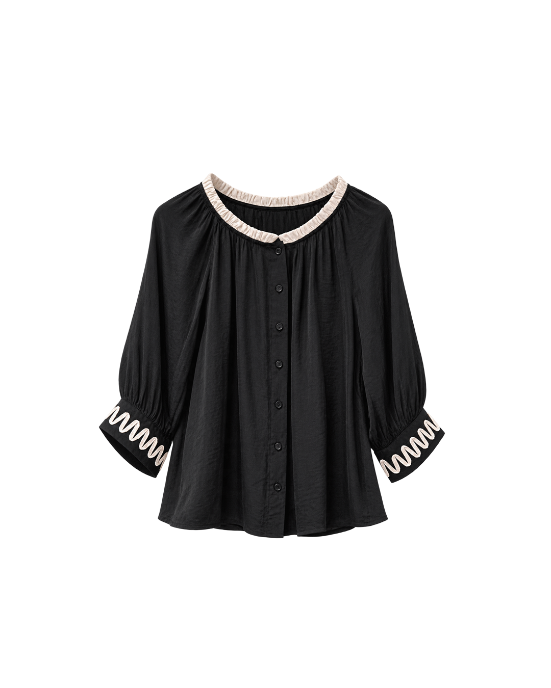 BLUSA SATINADA CON BIES