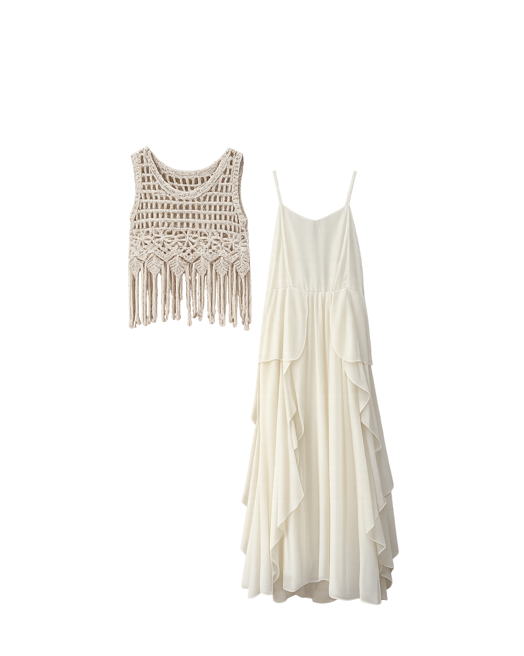 VESTIDO GASA CHALECO CROCHET