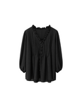 BLUSA BÁSICA DRAPEADA MANGA LARGA  (EXTRA)