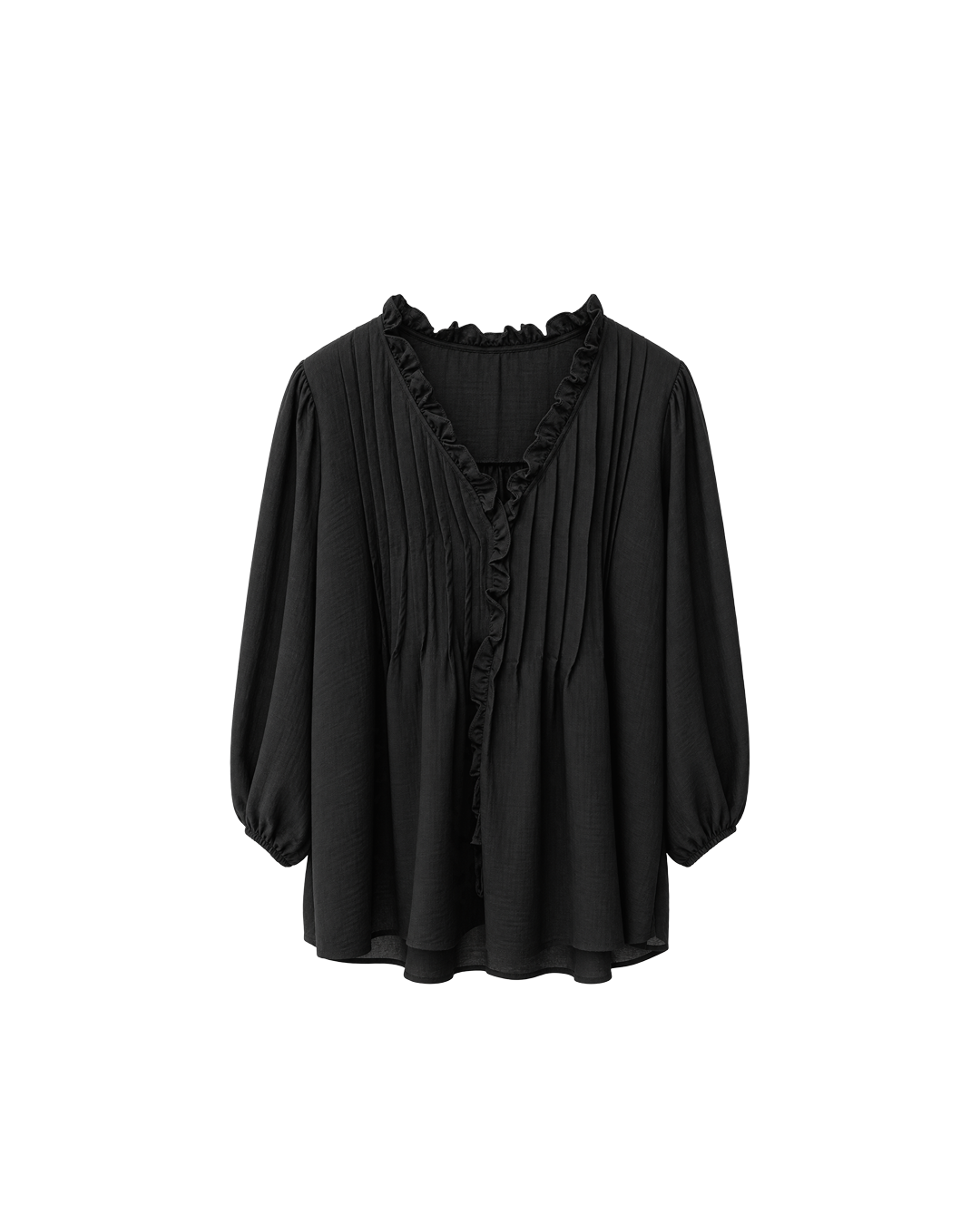 BLUSA BÁSICA DRAPEADA MANGA LARGA  (EXTRA)