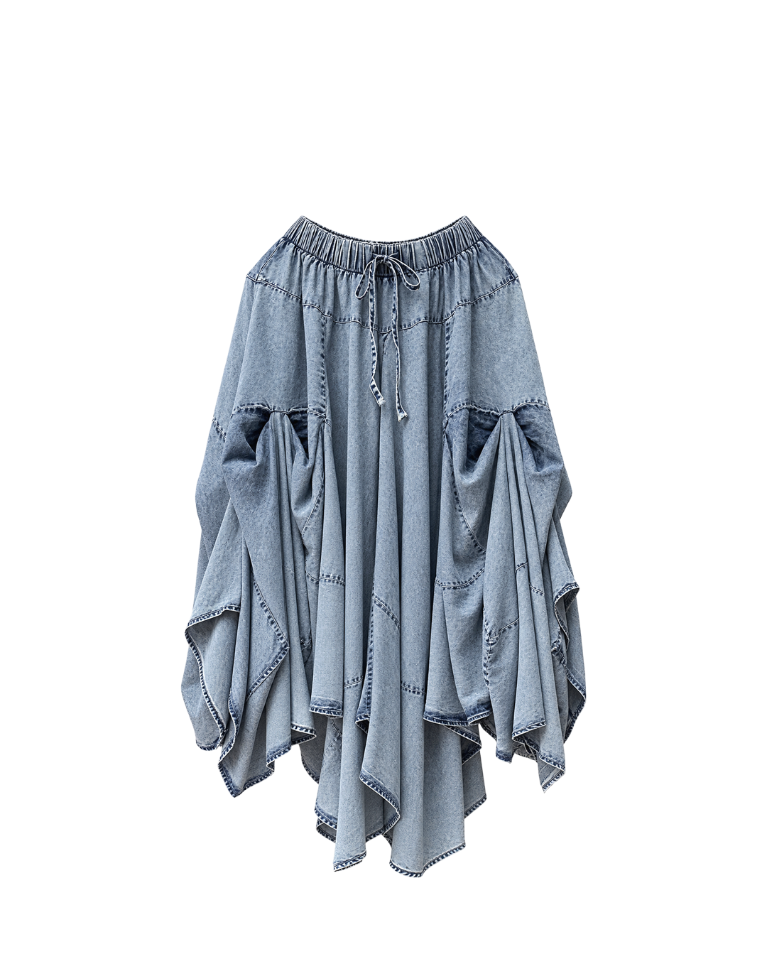 FALDA DENIM CON VUELOS