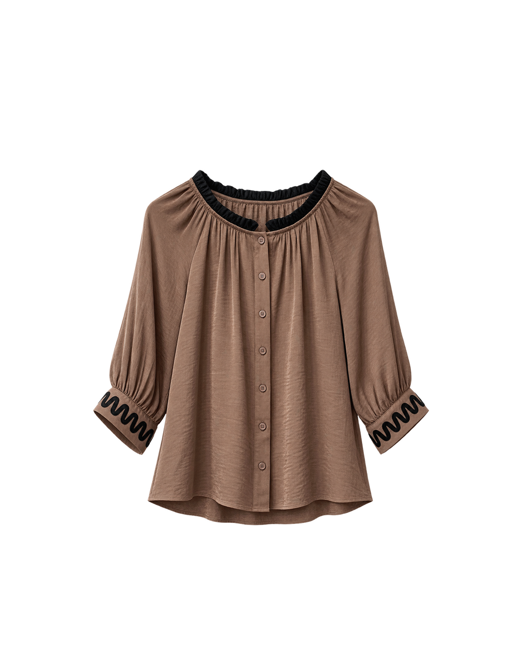 BLUSA SATINADA CON BIES
