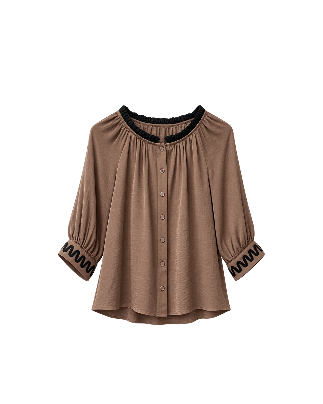 BLUSA SATINADA CON BIES