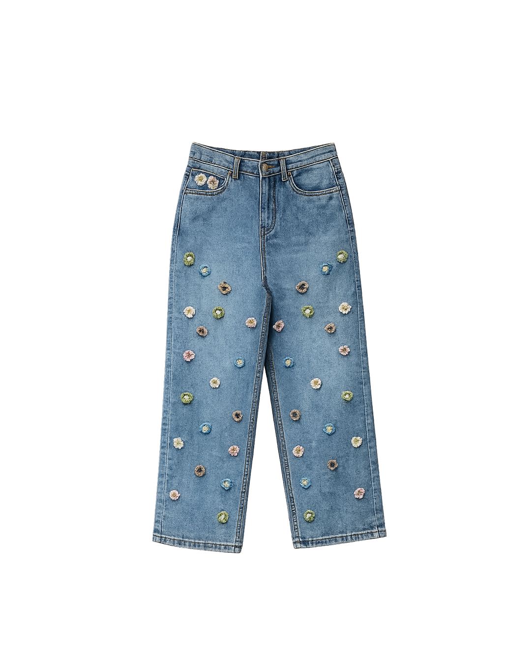 Pantalón Flores Bordadas