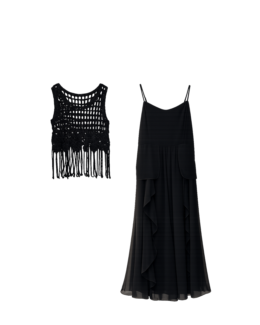 VESTIDO GASA CHALECO CROCHET