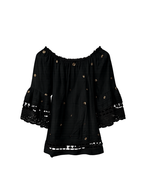 BLUSA ALGODON BORDADO LENTEJUELAS