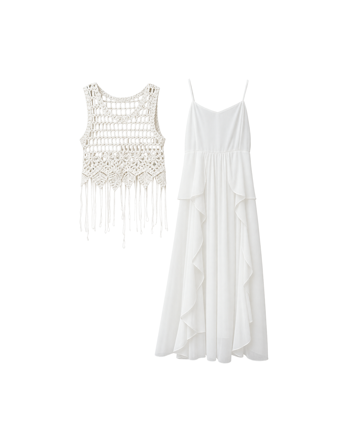 VESTIDO GASA CHALECO CROCHET