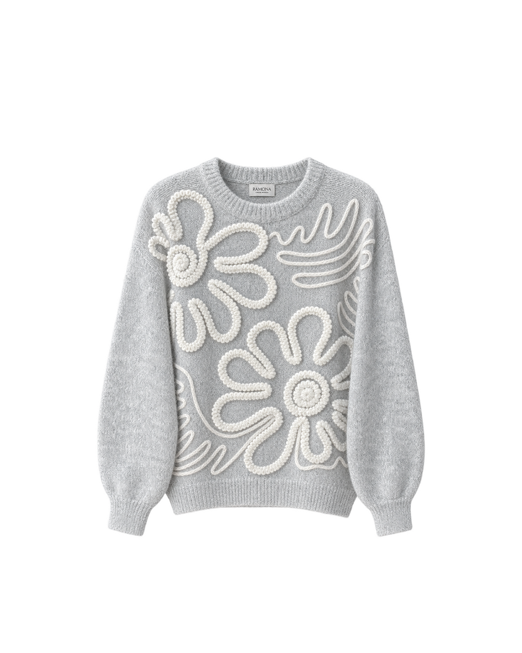 SWETER FLORES BORDADAS
