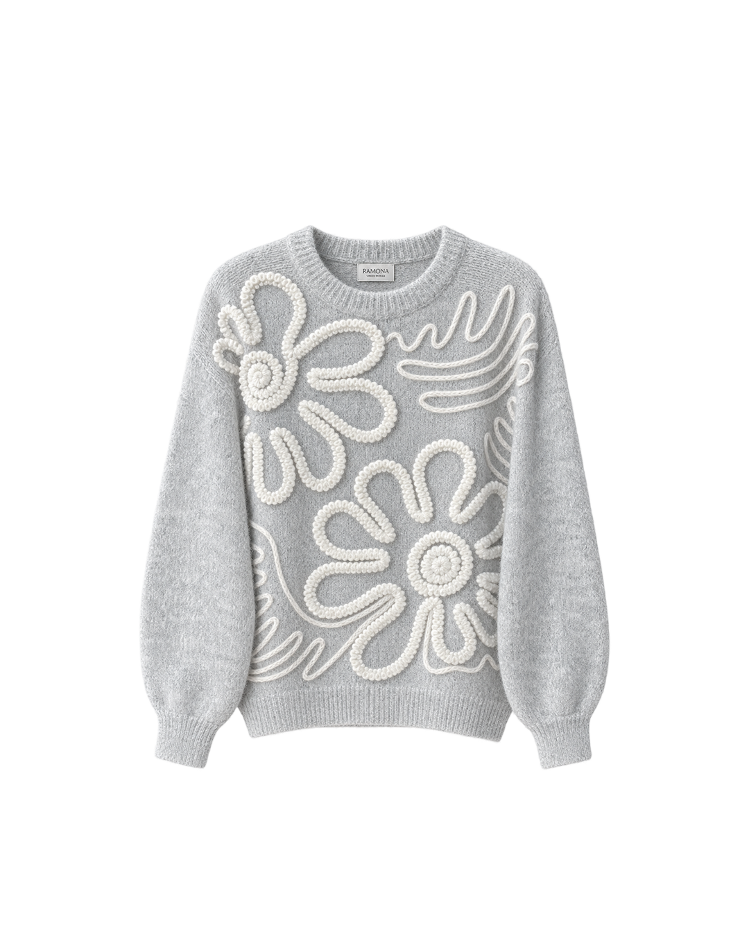 SWETER FLORES BORDADAS