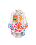 AGOTADA BLUSA M/VOLANTES ARTISTICA