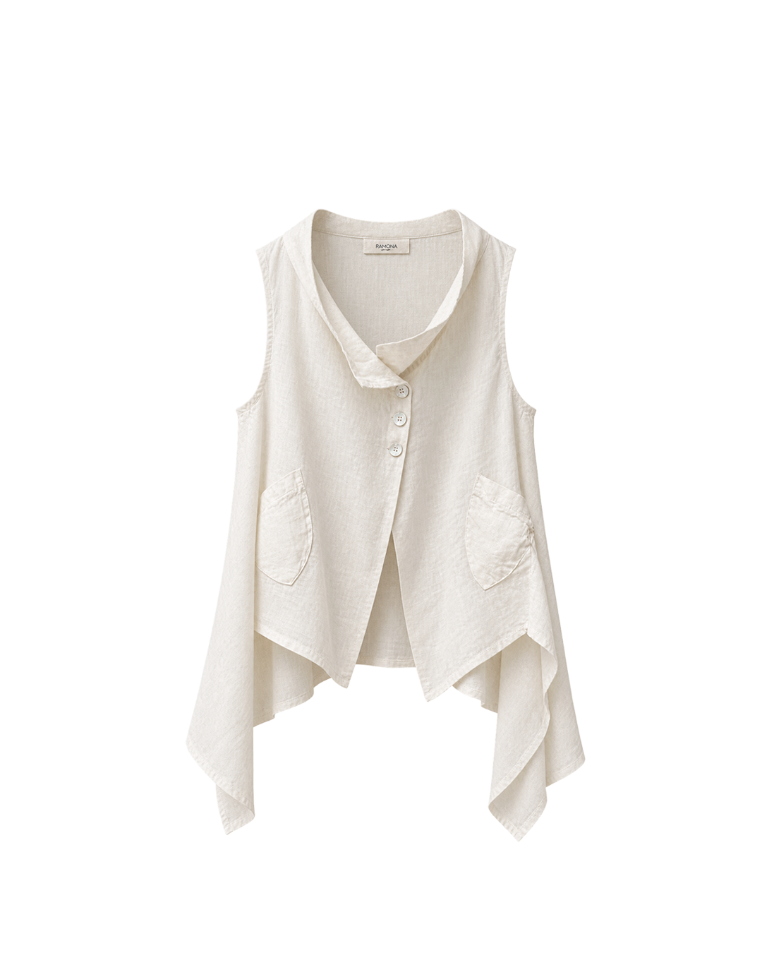 BLUSA /CHALECO ASIMETRICO LINO