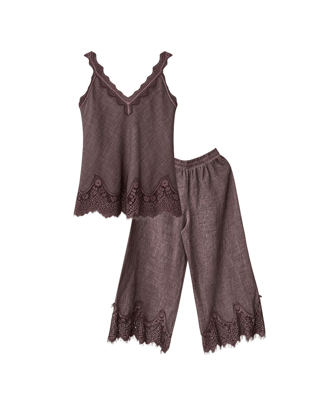SET DE LINO CON ENCAJE LENCERA