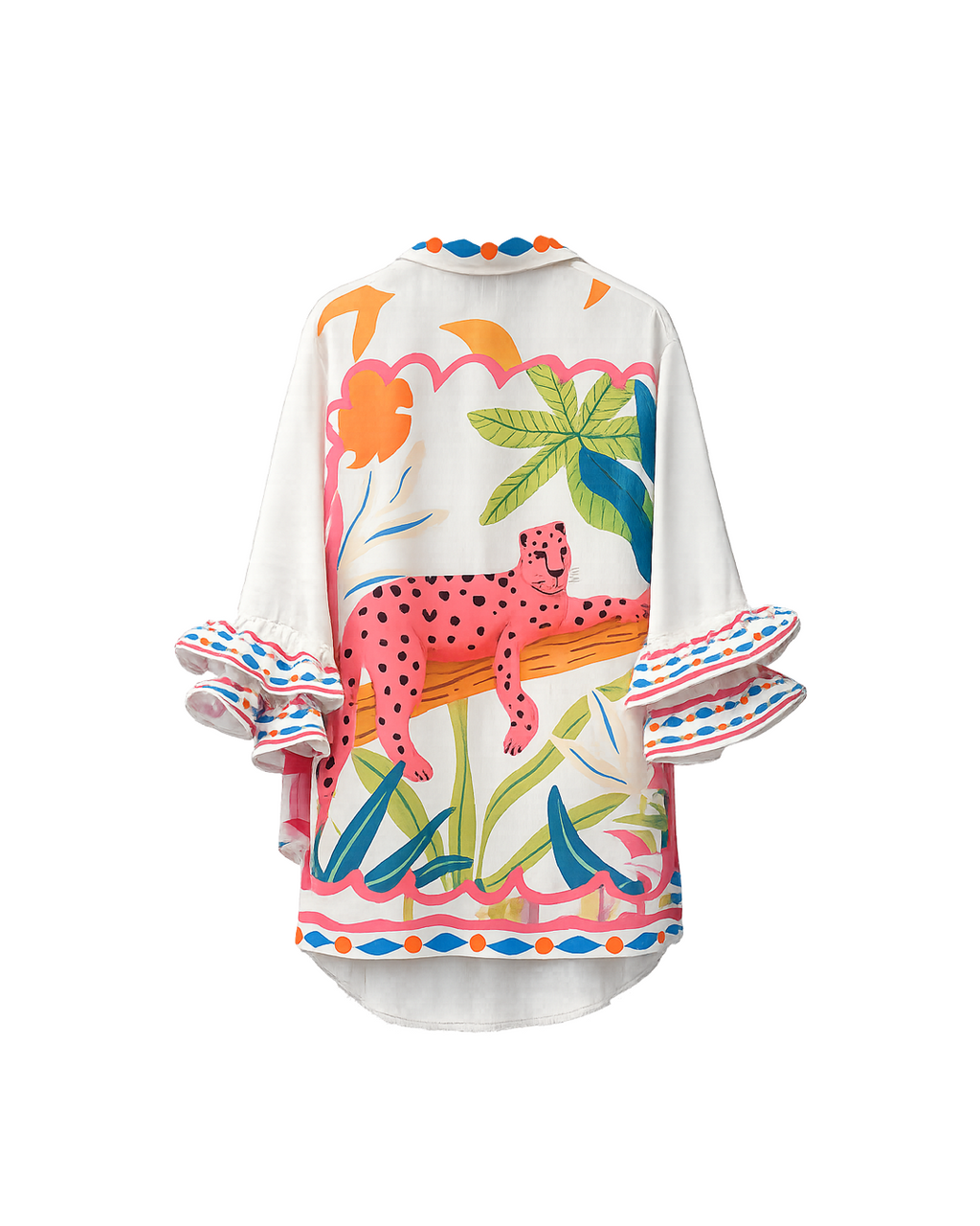 AGOTADA BLUSA M/VOLANTES ARTISTICA