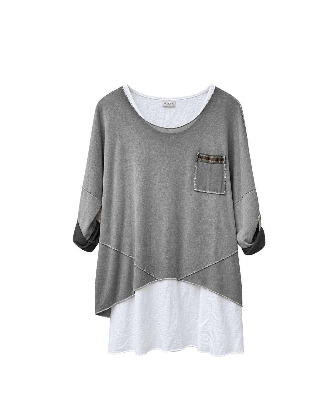 BLUSA DOBLE ALGODON/METALICO
