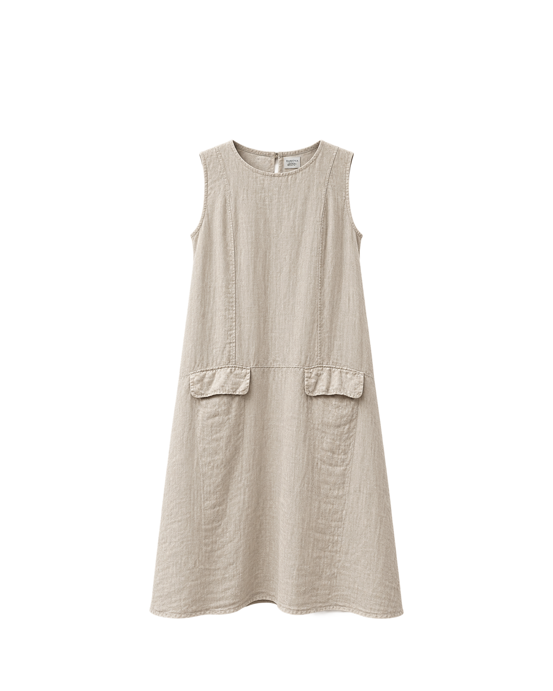 VESTIDO LINO BOLSAS DELANTERAS