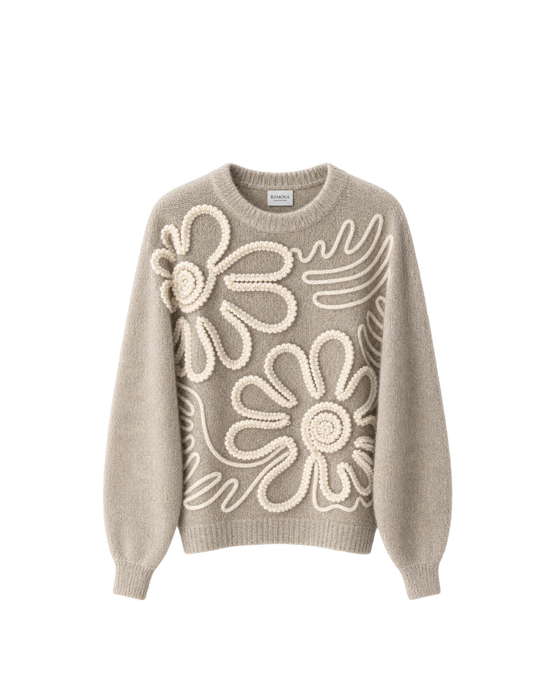 SWETER FLORES BORDADAS