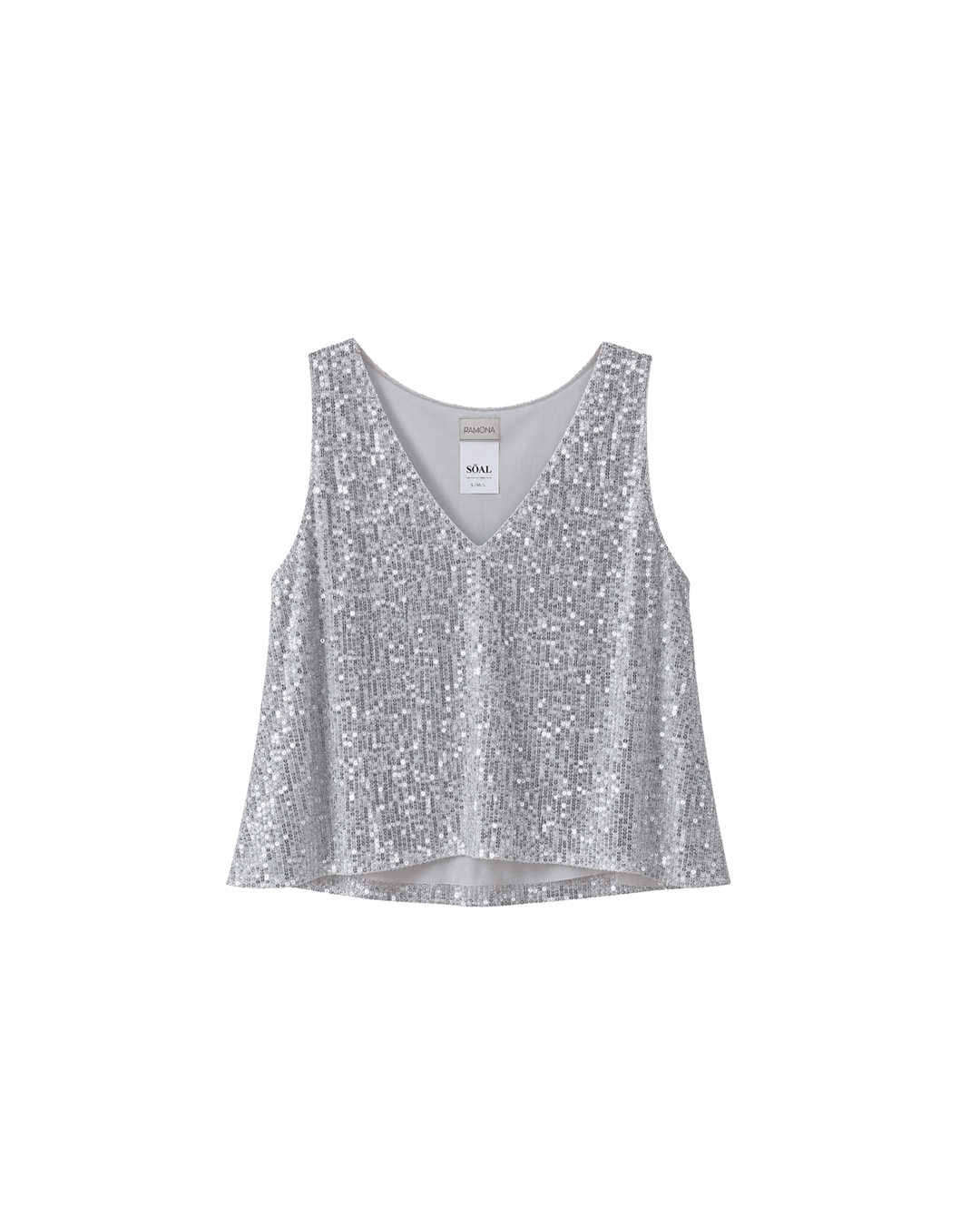 BLUSA LENTEJUELA PLATA
