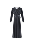 VESTIDO VELVET PLISADO CUELLO V