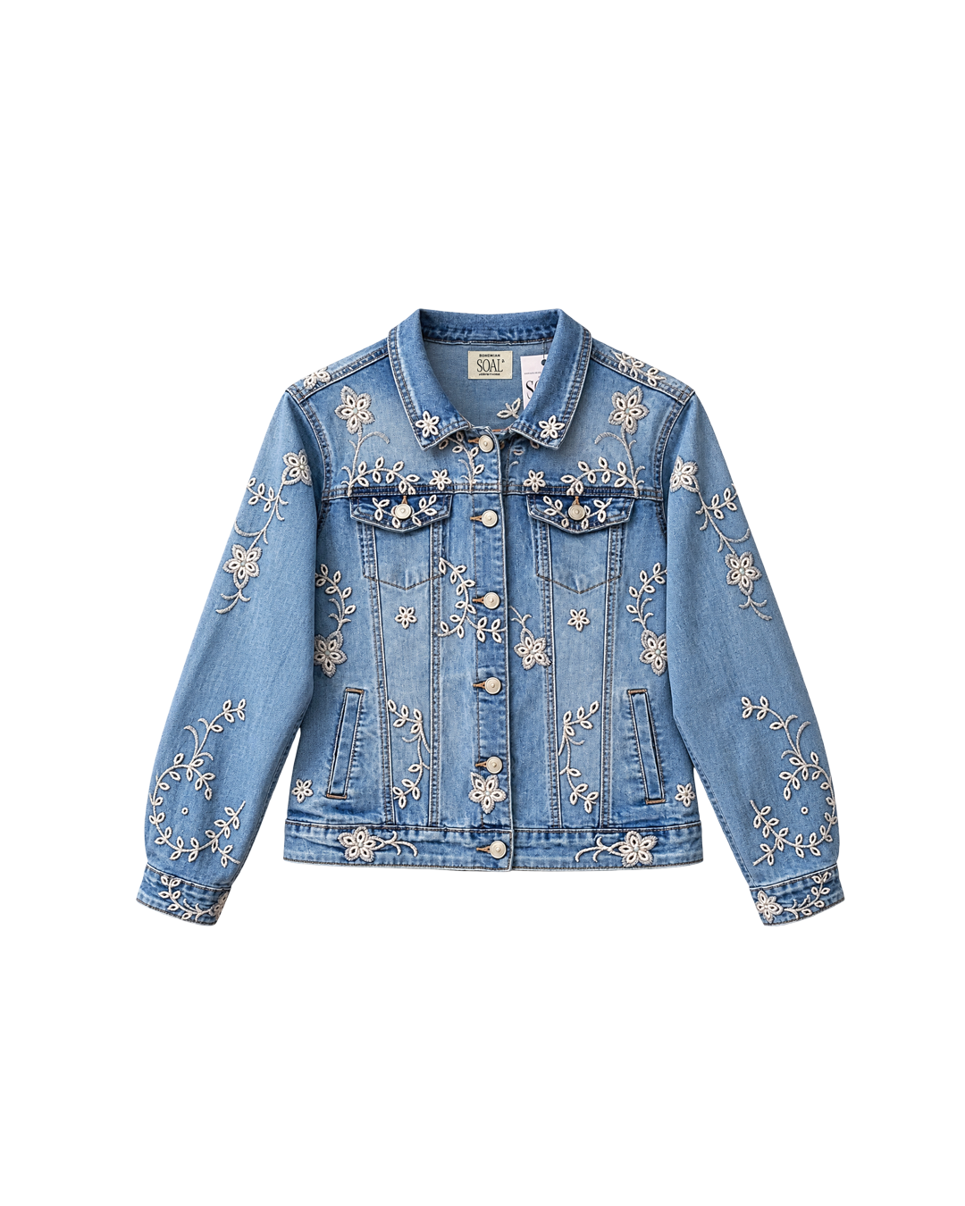 JACKET MEZCLILLA BORDADA