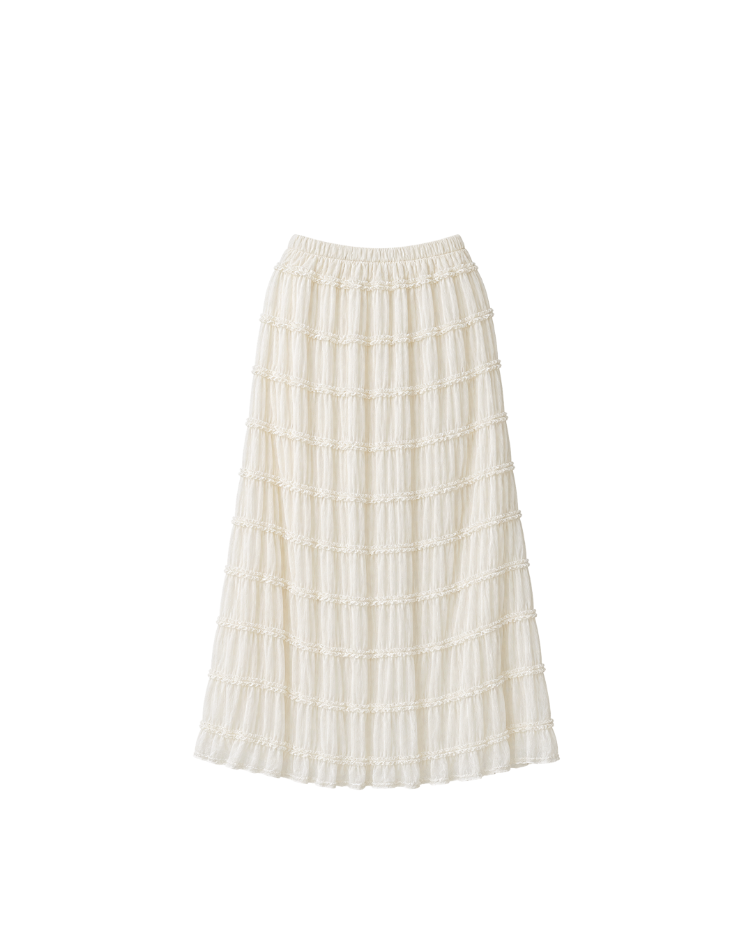FALDA FRANCESA ORGANZA DRAPEADA CON ENCAJE