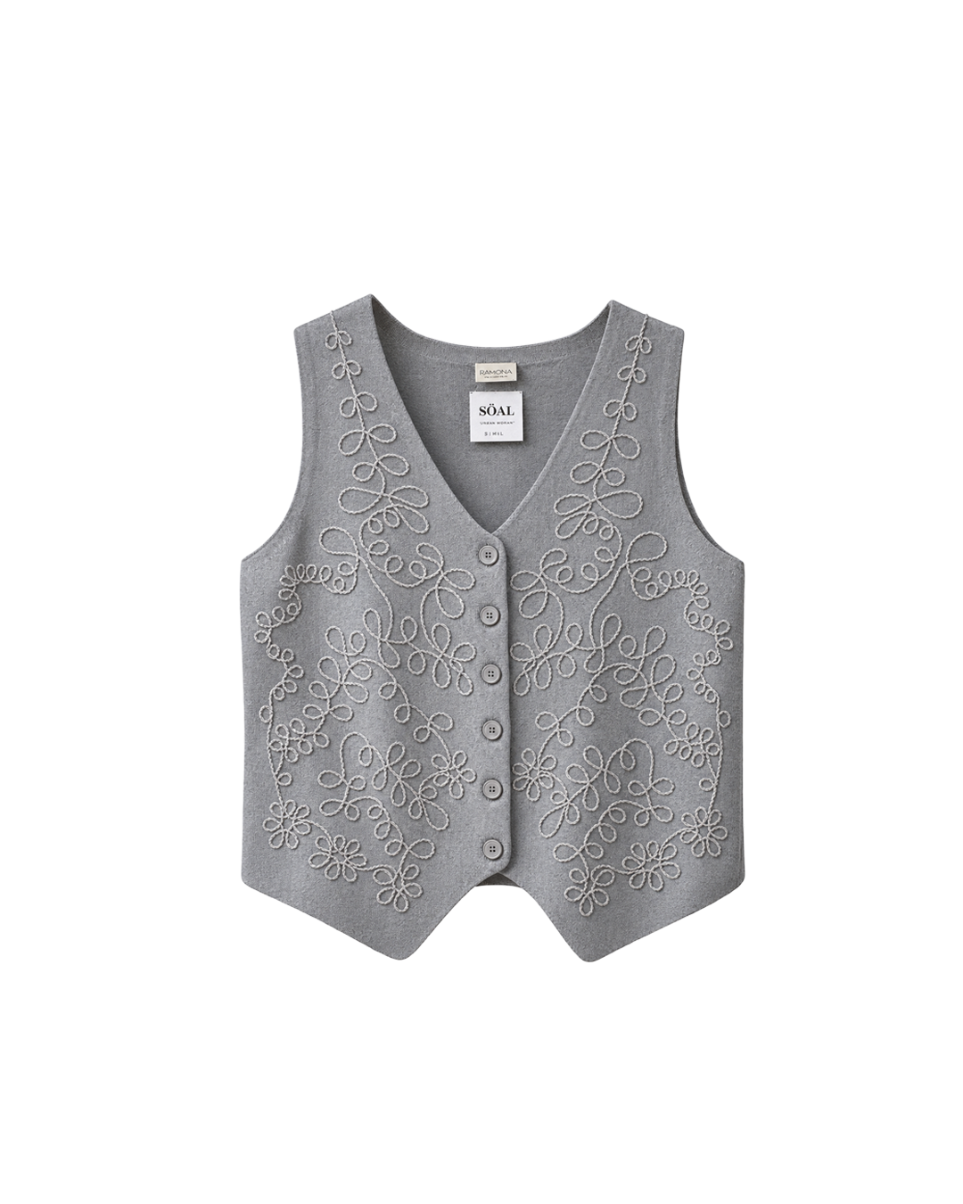 CHALECO CASHMERE BORDADO ESPAÑOL