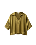 BLUSA SATINADA CAMISERA BASICA