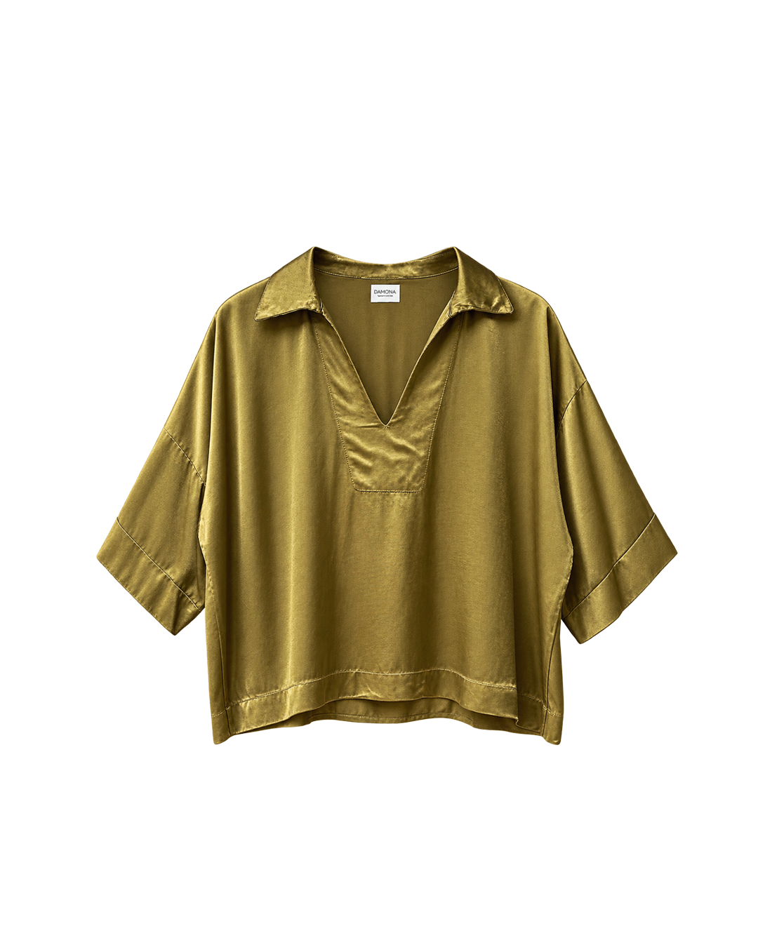BLUSA SATINADA CAMISERA BASICA