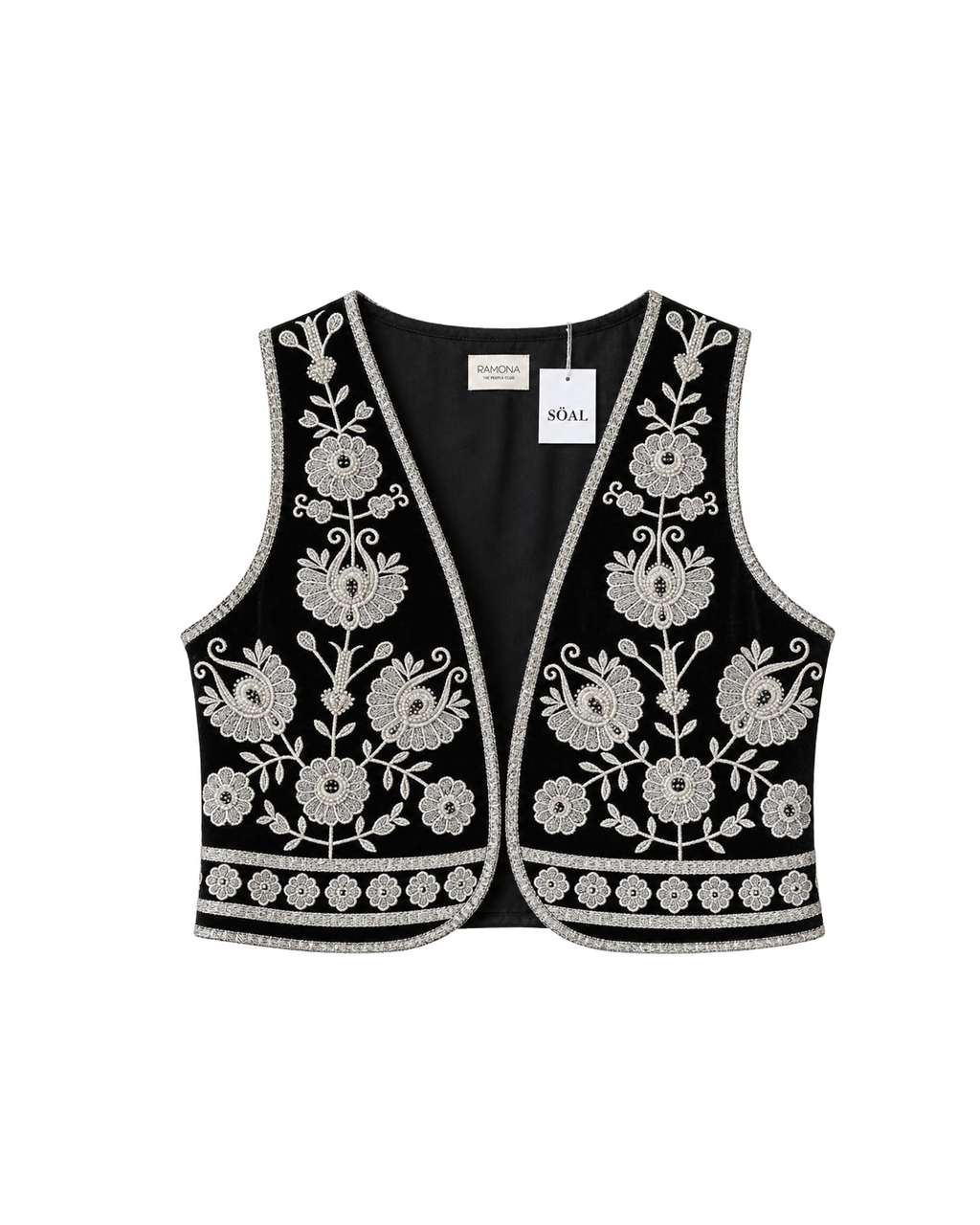 CHALECO FRANCES VELVET BORDADO