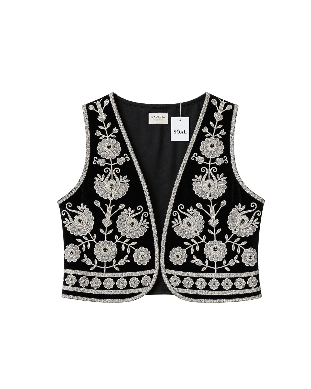 CHALECO FRANCES VELVET BORDADO