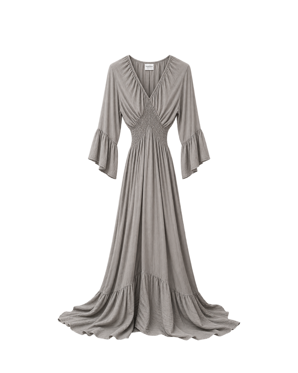VESTIDO SEDA DRAPEDAO CINTURA